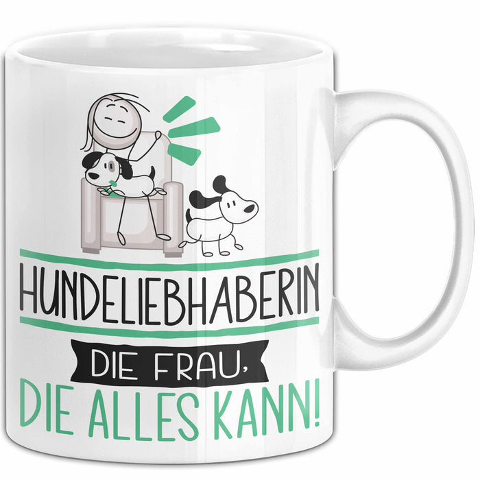 Hundeliebhaberin Geschenk Tasse Becher Die Frau Die Allen Kann Geschenkidee für eine Hundeliebhaberin Lustig Weiß Trendation