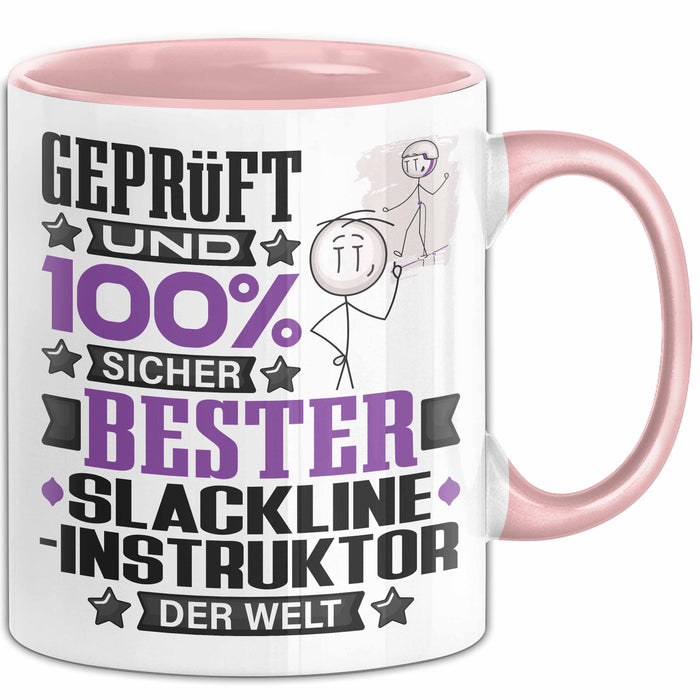 Slackline-Instruktor Geschenk Lustiger Spruch für Slackline-Instruktor Geschenkidee Bester Slackline-Instruktor Der Welt Rosa Trendation