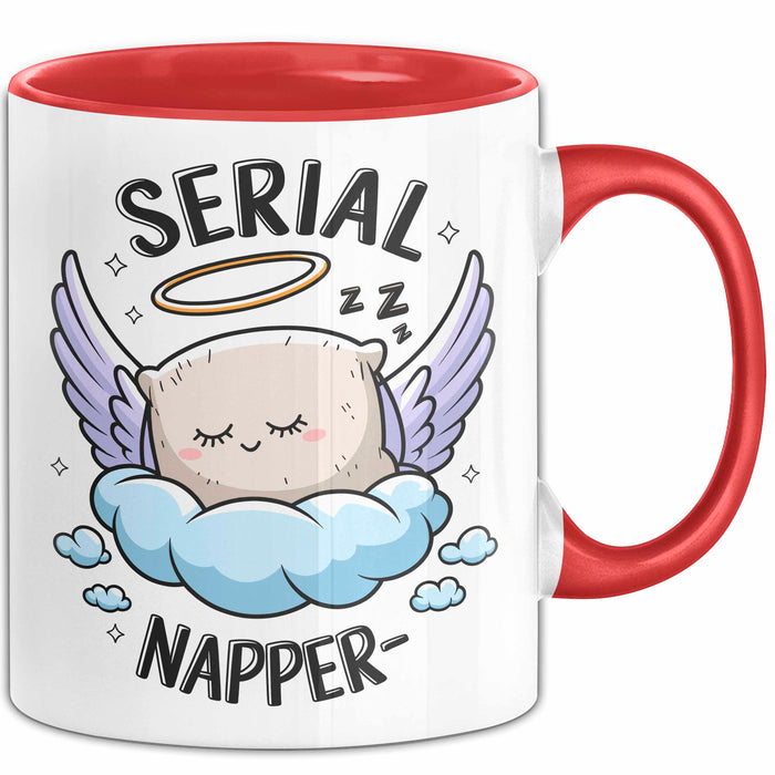 Serien Napper Tasse Geschenkidee für Schläfern Fans Rot Trendation