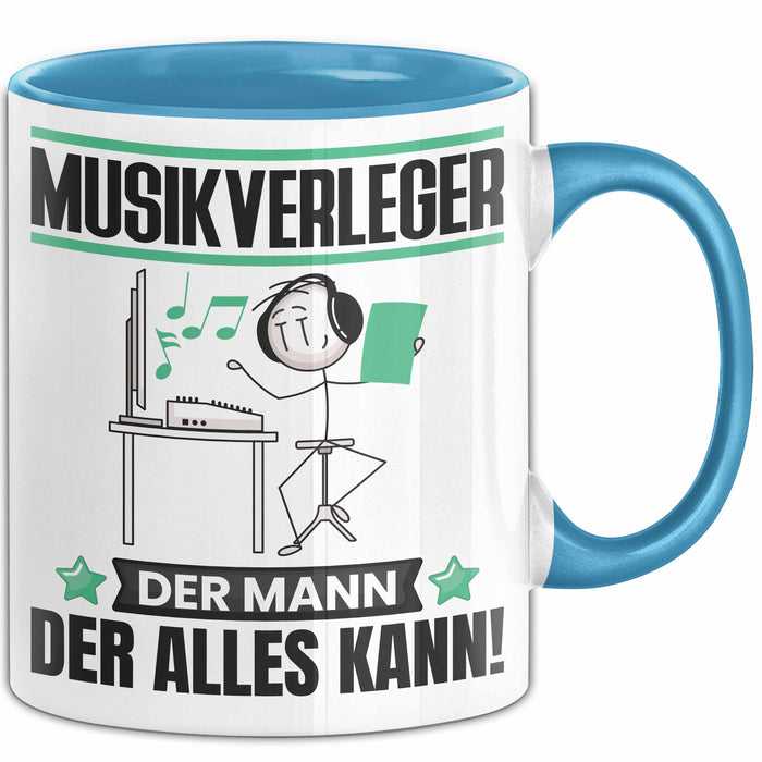 Musikverleger Tasse Geschenk für Musikverleger Der Mann Der Alles Kann Geschenkidee zum Geburtstag Blau Trendation