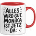Monika Tasse Geschenk Alles Ist Gut Monika Ist Jetz Da Geschenkidee Becher mit Name Rot Trendation