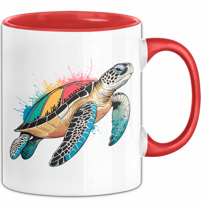 Schildkröte Tierliebhaber Tasse Geschenk Lustige Geschenkidee Spruch Rot Trendation
