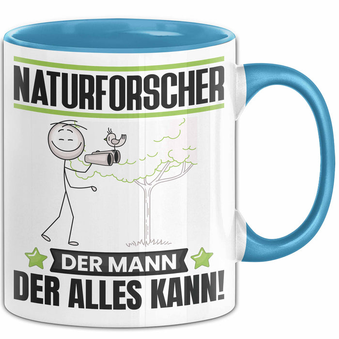 Naturforscher Tasse Geschenk für Naturforscher Der Mann Der Alles Kann Geschenkidee zum Geburtstag Blau Trendation