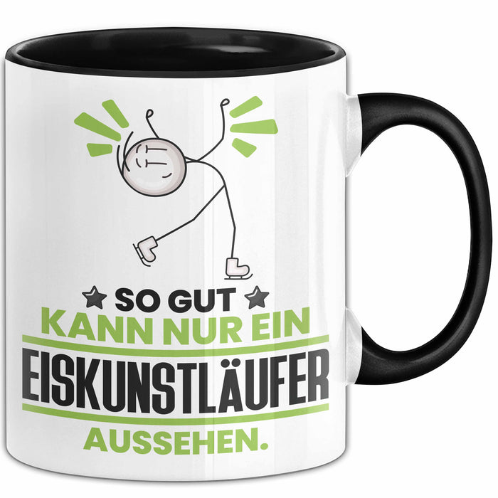 Eiskunstläufer Geschenk Tasse So Gut Kann Nur Ein Eiskunstläufer Aussehen Geschenkidee Kaffee-Becher Schwarz Trendation