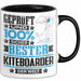 Kiteboarder Geschenk Lustiger Spruch für Kiteboarder Geschenkidee Bester Kiteboarder Der Welt Schwarz Trendation