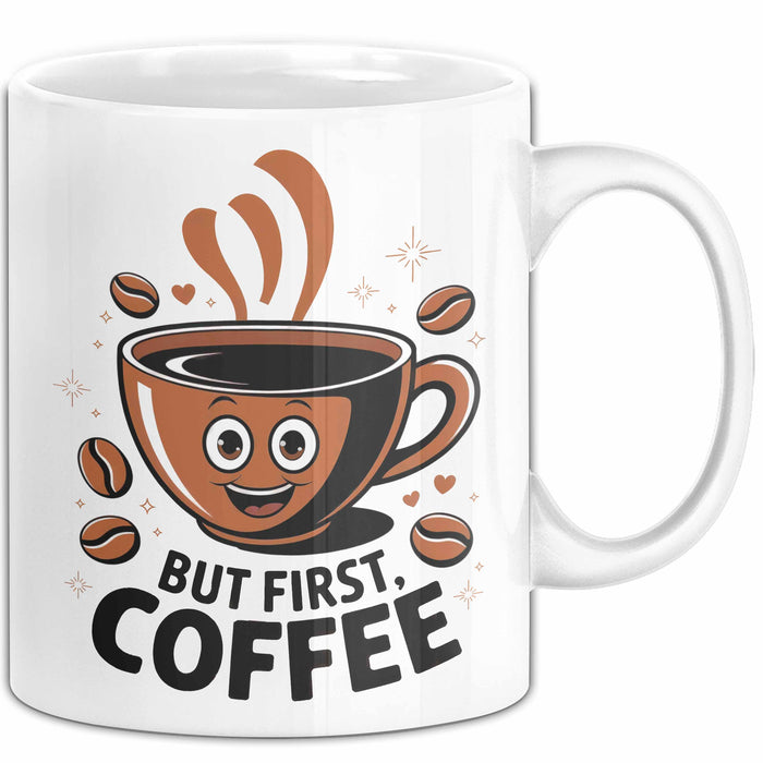 Kaffee Süchtiger Tasse Geschenk Lustige Geschenkidee Spruch Für Koffein Liebhaber Weiß Trendation