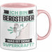 Bergsteiger Tasse Geschenk für Bergsteiger Geburtstag Lustiger Spruch Kaffee-Becher Was Ist Deine Superkraft Rosa Trendation