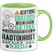 Radtourist Geschenk Tasse Lustiger Spruch Erheben Sie Sich Der Radtourist Betritt den Raum Grün Trendation