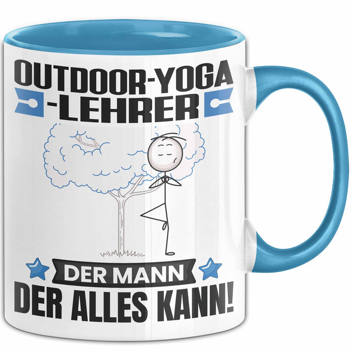 Outdoor-Yoga-Lehrer Tasse Geschenk für Outdoor-Yoga-Lehrer Der Mann Der Alles Kann Geschenkidee zum Geburtstag Blau Trendation