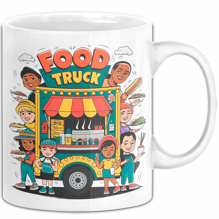 Strassen Food Liebhaber Tasse Geschenkidee für Foodtruck Fan Weiß Trendation