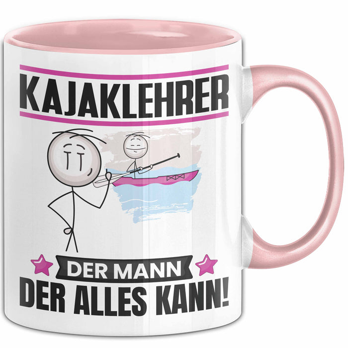 Kajaklehrer Tasse Geschenk für Kajaklehrer Der Mann Der Alles Kann Geschenkidee zum Geburtstag Rosa Trendation