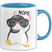 Witzige Tasse Geschenk Pinguin Mit Roter Brille Lustiger Becher Blau Trendation