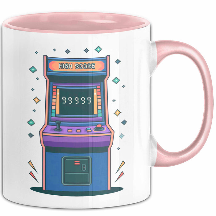 Arcade Enthusiast Tasse Geschenk Lustige Geschenkidee Spruch Für Highscore Jäger Rosa Trendation