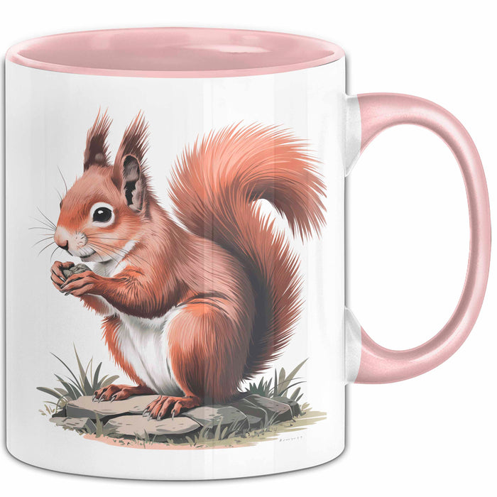 Eichhörnchen Tierliebhaber Tasse Geschenk Lustige Geschenkidee Spruch Rosa Trendation