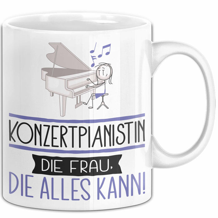 Konzertpianistin Geschenk Tasse Becher Die Frau Die Allen Kann Geschenkidee für eine Konzertpianistin Lustig Weiß Trendation