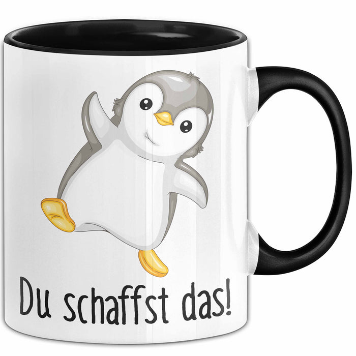 Mut Lustige Tasse Geschenk Süßer Pinguin Design Kaffeebecher Schwarz Trendation