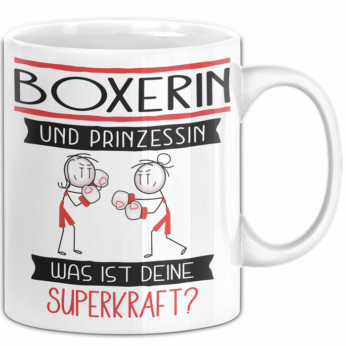 Boxerin Und Prinzessin Tasse Geschenk Für Eine Boxerin Geburtstag Was Ist Deine Superkraft Weiß Trendation