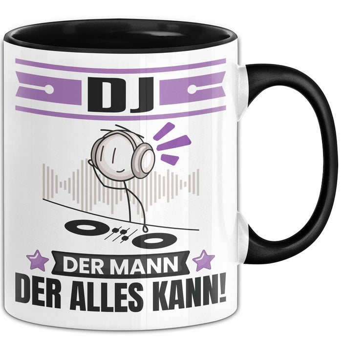 DJ Tasse Geschenk für DJ Der Mann Der Alles Kann Geschenkidee zum Geburtstag Schwarz Trendation