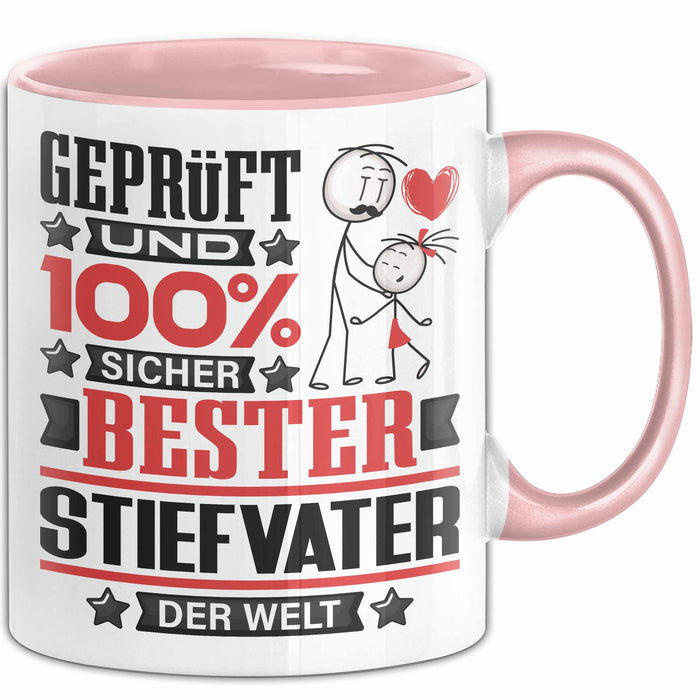 Stiefvater Geschenk Lustiger Spruch für Stiefvater Geschenkidee Bester Stiefvater Der Welt Rosa Trendation