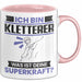Kletterer Tasse Geschenk für Kletterer Geburtstag Lustiger Spruch Kaffee-Becher Was Ist Deine Superkraft Rosa Trendation