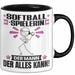 Softballspielerin Tasse Geschenk für Softballspielerin Der Mann Der Alles Kann Geschenkidee zum Geburtstag Schwarz Trendation