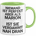 Marion Tasse Geschenk Niemand Ist Perfekt Marion Verdammt Nah Dran Geschenkidee Grün Trendation