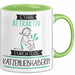 Katzenliebhaberin Tasse Geschenk Becher Stark Attraktiv Furchtlos Katzenliebhaberin Lustige Geschenkidee Grün Trendation