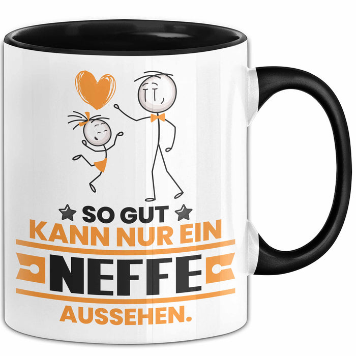 Neffe Geschenk Tasse So Gut Kann Nur Ein Neffe Aussehen Geschenkidee Kaffee-Becher Schwarz Trendation