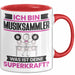 Musiksammler Tasse Geschenk für Musiksammler Geburtstag Lustiger Spruch Kaffee-Becher Was Ist Deine Superkraft Rot Trendation