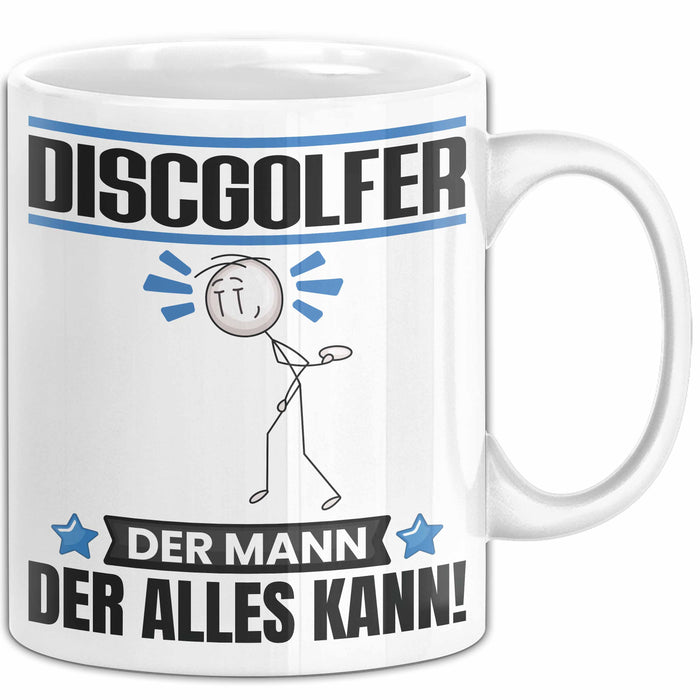 Discgolfer Tasse Geschenk für Discgolfer Der Mann Der Alles Kann Geschenkidee zum Geburtstag Weiß Trendation