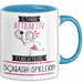 Squash-Spielerin Tasse Geschenk Becher Stark Attraktiv Furchtlos Squash-Spielerin Lustige Geschenkidee Blau Trendation