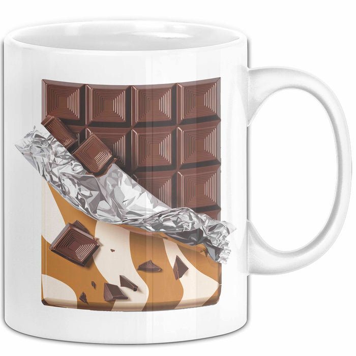 Schokoladenliebhaber Tasse Geschenkidee für Naschkatzen Weiß Trendation