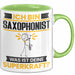 Saxophonist Tasse Geschenk für Saxophonist Geburtstag Lustiger Spruch Kaffee-Becher Was Ist Deine Superkraft Grün Trendation
