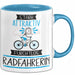 Radfahrerin Tasse Geschenk Becher Stark Attraktiv Furchtlos Radfahrerin Lustige Geschenkidee Blau Trendation