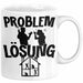 Handwerker Tasse Geschenk für Dachdecker Maler Männer Geschenkidee Problem und Lösung Handwerk Hausmeister Weiß Trendation