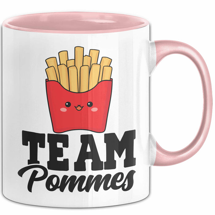 French Fries Tasse Pommes Frites Team Fritten Fans Rosa Trendation