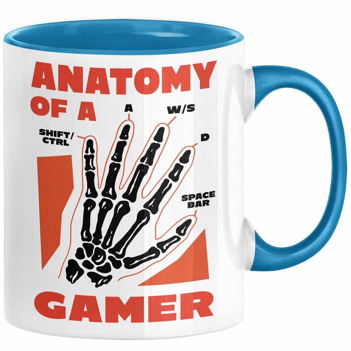 Gamer Geschenk Tasse Anatomy Of A Gamer Zocker Lustige Geschenkidee Blau Trendation