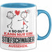 Stiefschwager Geschenk Tasse So Gut Kann Nur Ein Stiefschwager Aussehen Geschenkidee Kaffee-Becher Blau Trendation