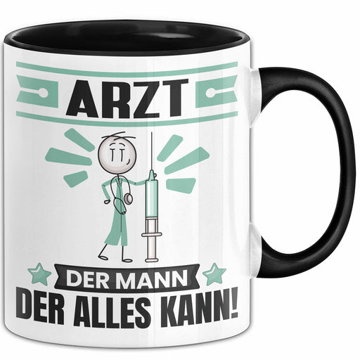 Arzt Tasse Geschenk für Arzt Der Mann Der Alles Kann Geschenkidee zum Geburtstag Schwarz Trendation