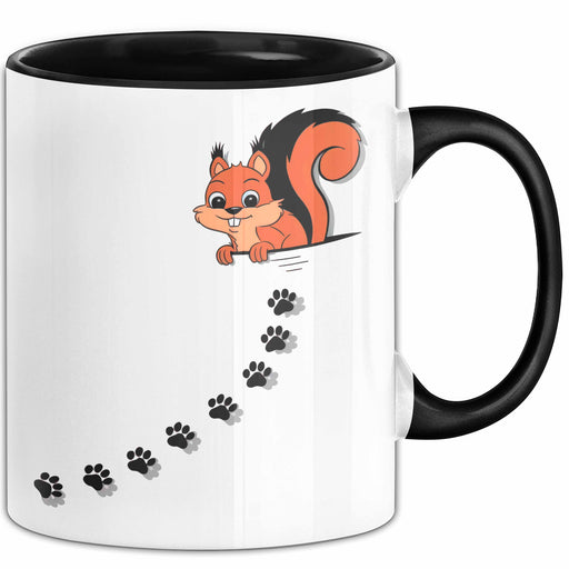 Eichhörnchen Tierliebhaber Tasse Geschenk Lustige Geschenkidee Spruch Schwarz Trendation