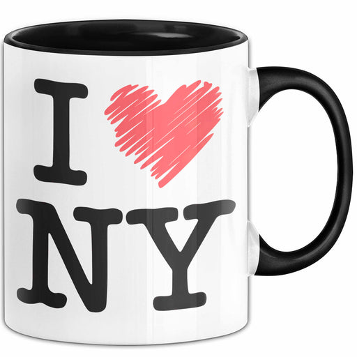 New York City USA Tasse Geschenk Lustige Geschenkidee Spruch Ich Liebe New York Schwarz Trendation