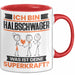 Halbschwager Tasse Geschenk für Halbschwager Geburtstag Lustiger Spruch Kaffee-Becher Was Ist Deine Superkraft Rot Trendation