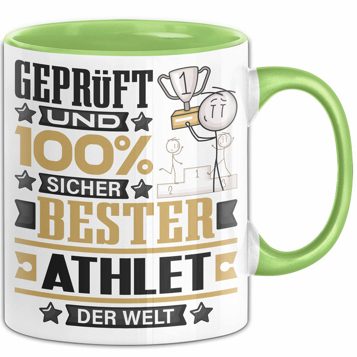 Athlet Geschenk Lustiger Spruch für Athlet Geschenkidee Bester Athlet Der Welt Grün Trendation