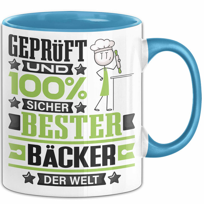 Bäcker Geschenk Lustiger Spruch für Bäcker Geschenkidee Bester Bäcker Der Welt Blau Trendation
