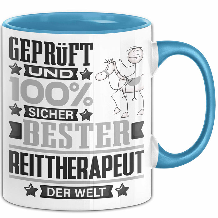 Reittherapeut Geschenk Lustiger Spruch für Reittherapeut Geschenkidee Bester Reittherapeut Der Welt Blau Trendation