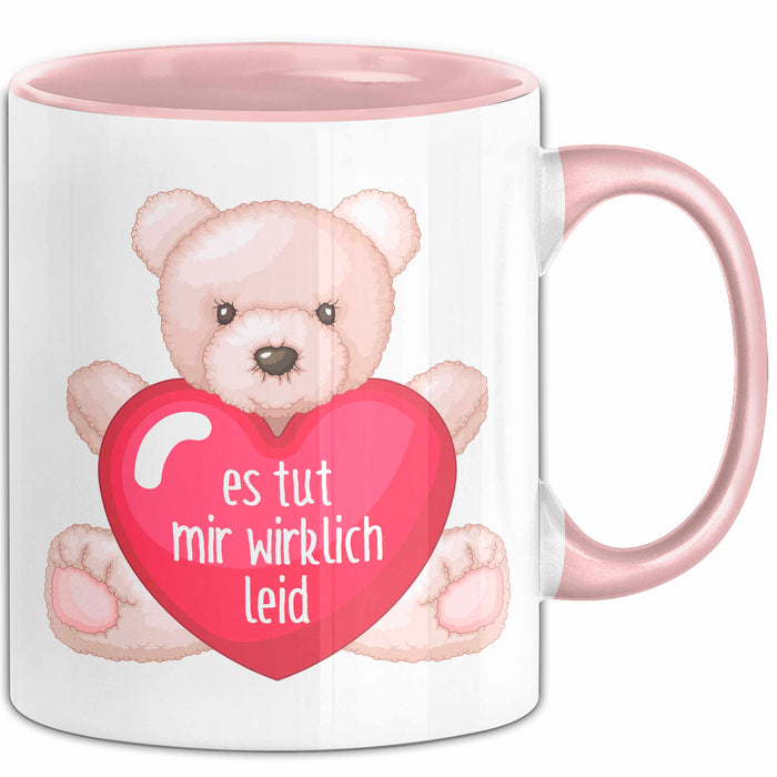 Entschuldigung Tasse Es Tur Mir Wirklich Leid Geschenkidee Sorry Becher Rosa Trendation