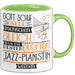 Jazz-Pianistin Geschenk Becher Tasse Gott Schuf Alle Menschen Gleich Nur Die Besten Durfeten Jazz-Pianistin Werden Geschenkidee Lustig Grün Trendation