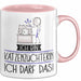 Geschenk für Katzenzüchterin Tasse Lustige Geschenkidee Geburtstag Ich Bin Katzenzüchterin Ich Darf Das Rosa Trendation