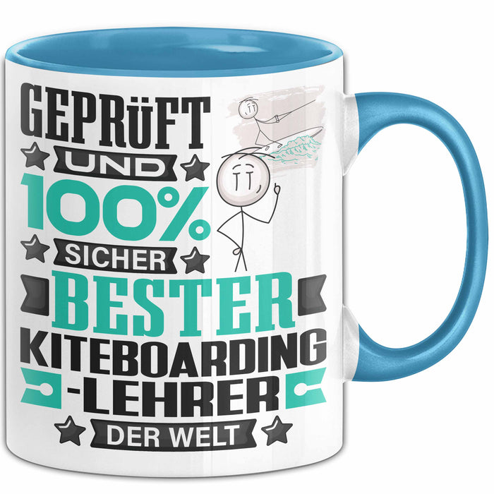 Kiteboarding-Lehrer Geschenk Lustiger Spruch für Kiteboarding-Lehrer Geschenkidee Bester Kiteboarding-Lehrer Der Welt Blau Trendation