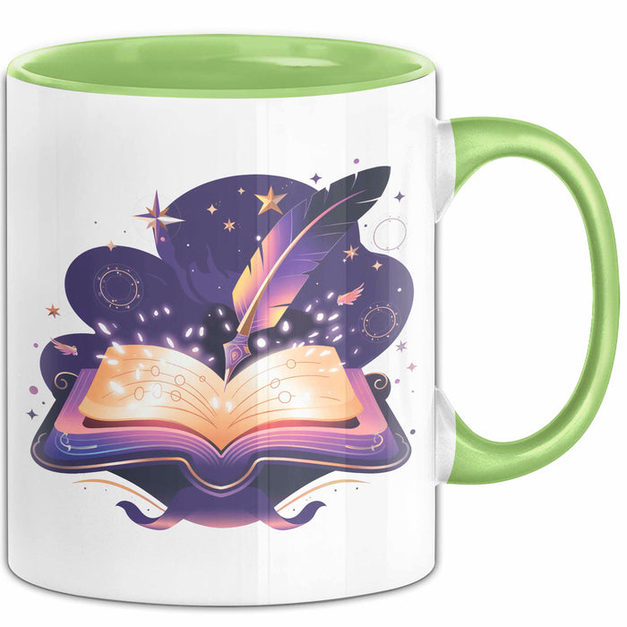 Fantasy Autor Tasse Geschenkidee für Geschichtenerzähler Grün Trendation